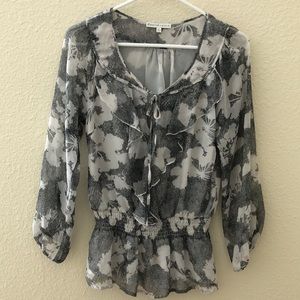 Black and white Daniel Rainn blouse